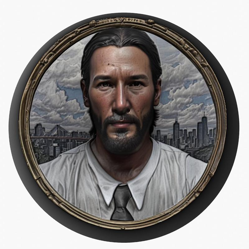 Keanu Reeves medallion pendant