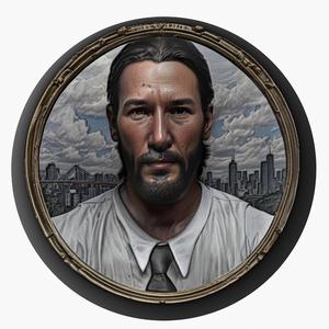 Keanu Reeves medallion pendant