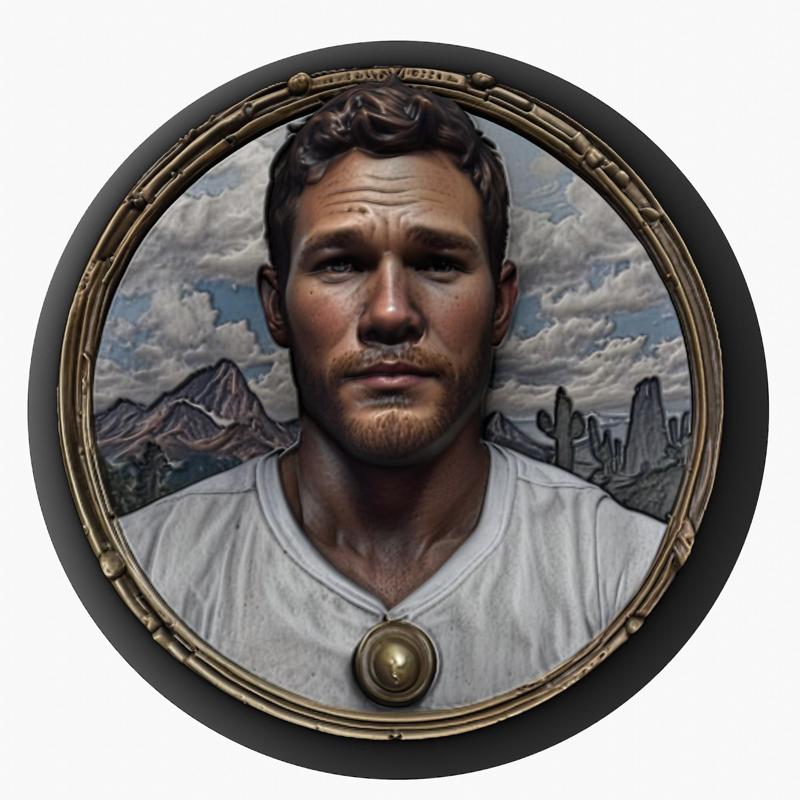 Chris Pratt medallion pendant