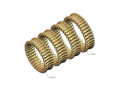 Curved pin fashion band US sizes 6to9 3D print model