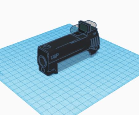 nerf jolt USP mockup slide with reflex sight.