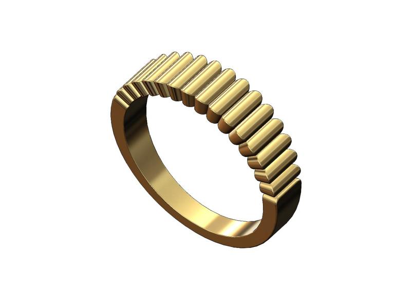 Tapered ribbed fashion band US sizes 5to9 3D print model