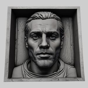 Oscar Isaac head relief actor