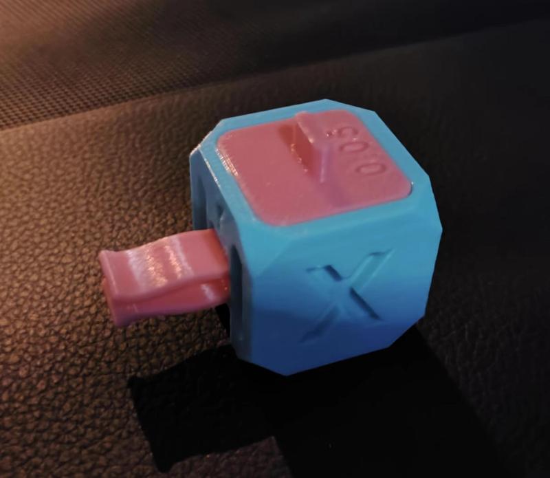 Bambu test cube transformed into a car air freshener