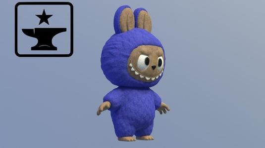 🐰 Labubu — furry textured figurine | 1 part | no painting required