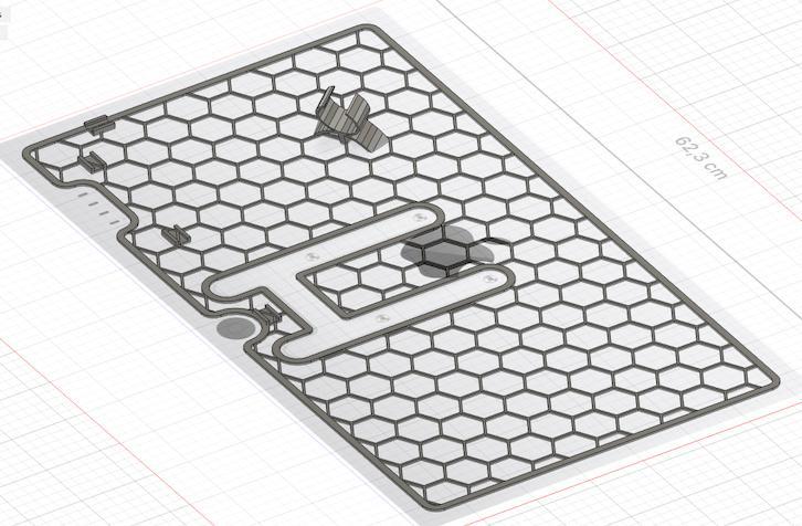 Apple Studio Display VESA honeycomb grid for mounting accessories to the back