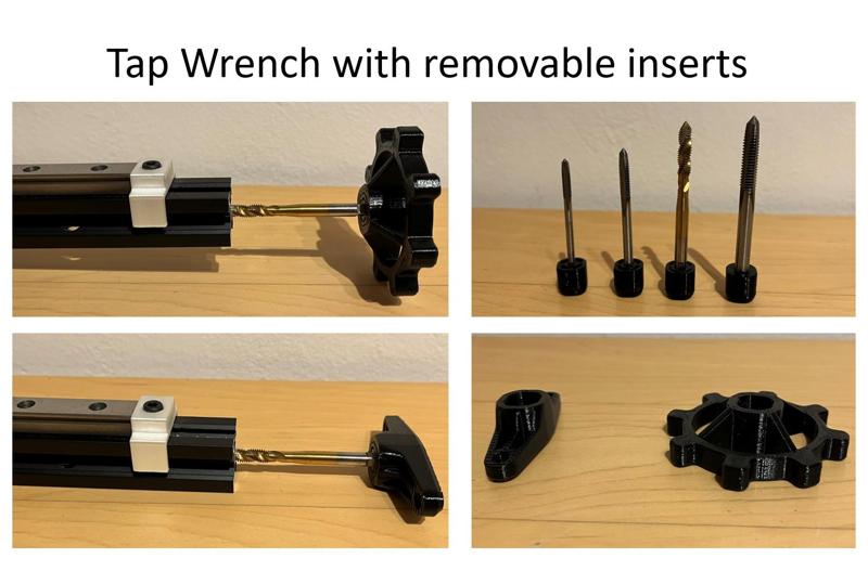 Tap wrench with interchangeable inserts