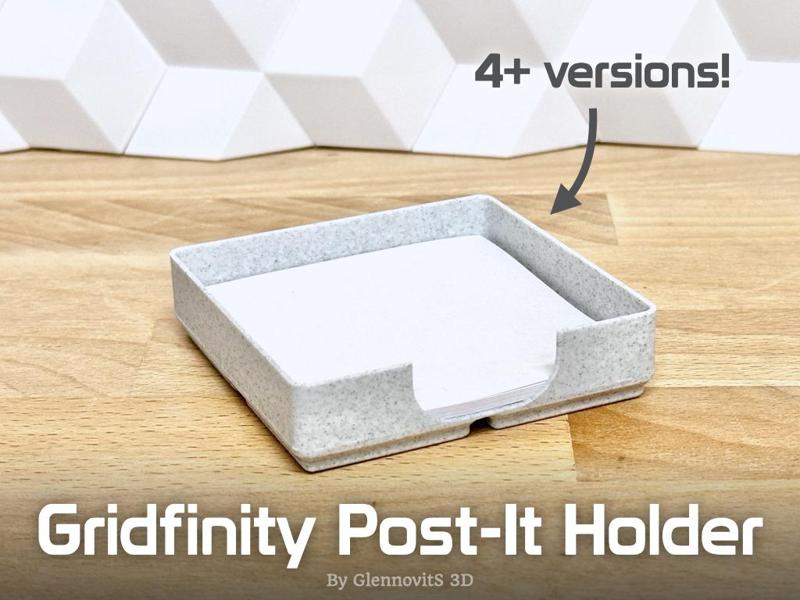 Gridfinity Post-It Holder - Easy to use, clean look