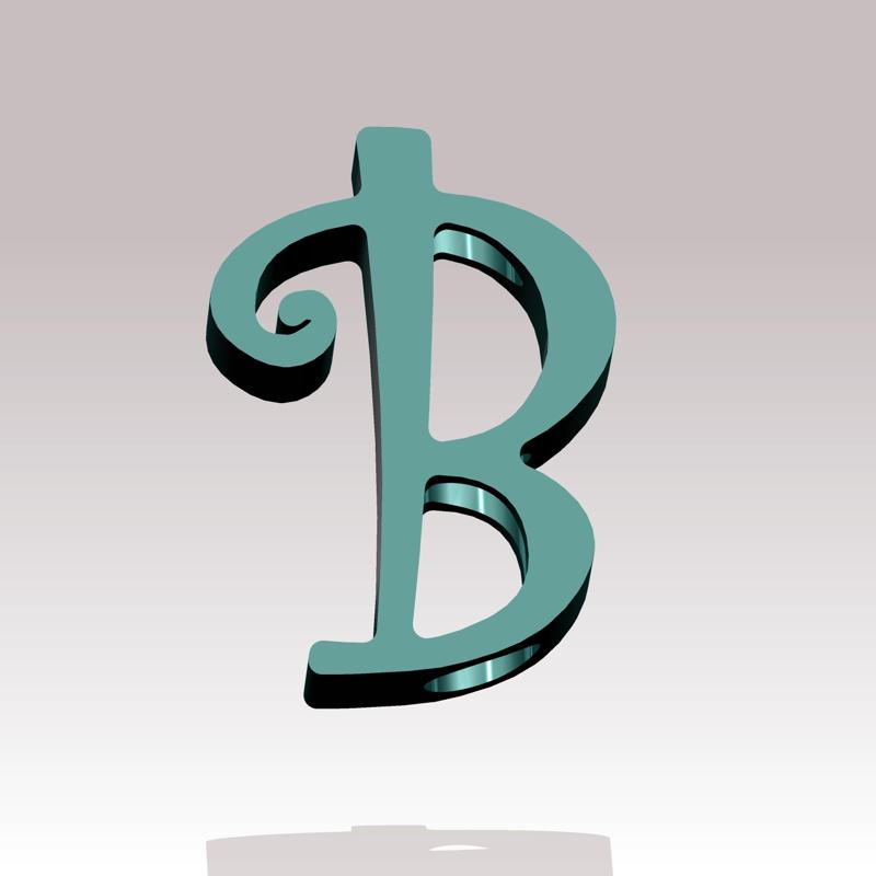 Straw topper letter B