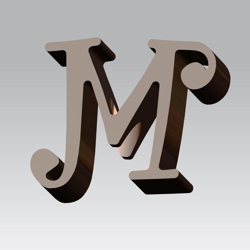 Straw topper letter M