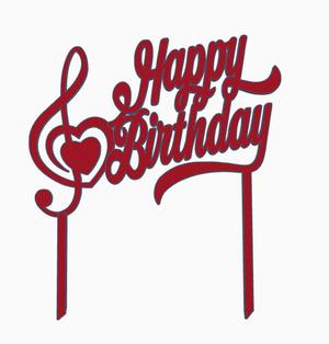 happy musical birthday cake topper