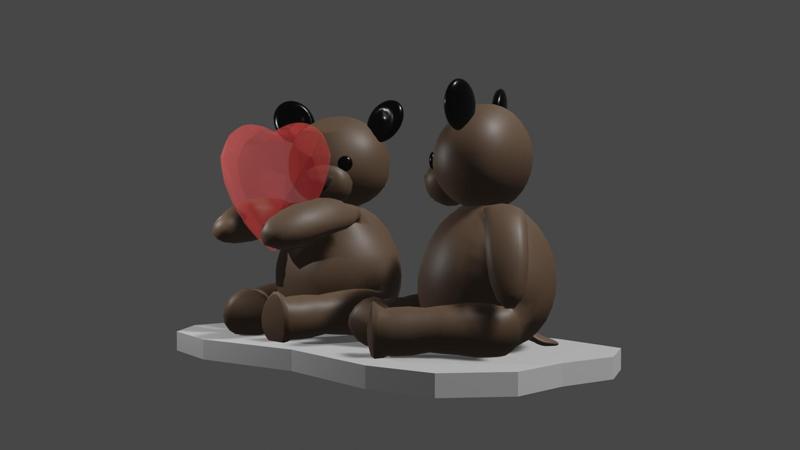Couple of Bears delivering a heart