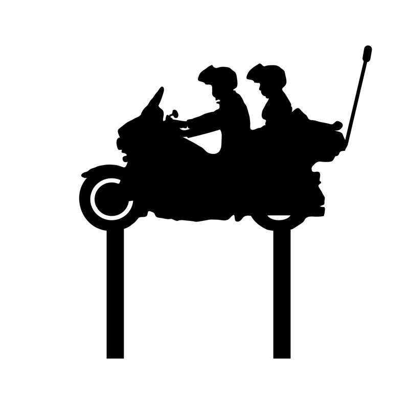 TOPPER CAKE MOTORCYCLE BIKERS TRAVELING COUPLES