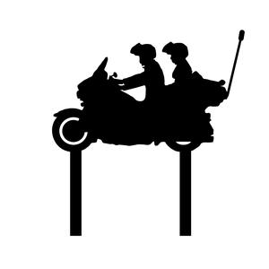 TOPPER CAKE MOTORCYCLE BIKERS TRAVELING COUPLES