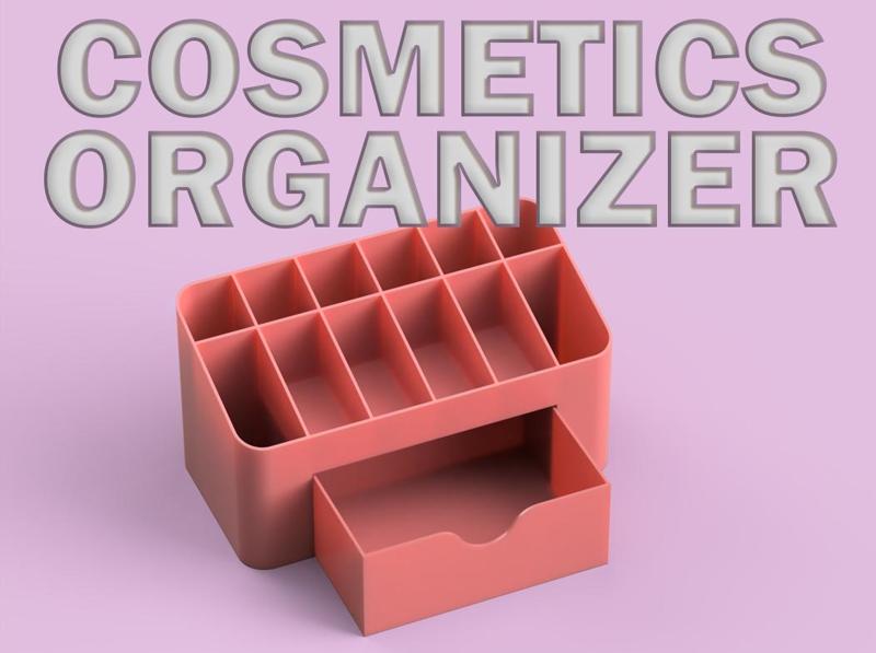 Cosmetics organizer with drawer