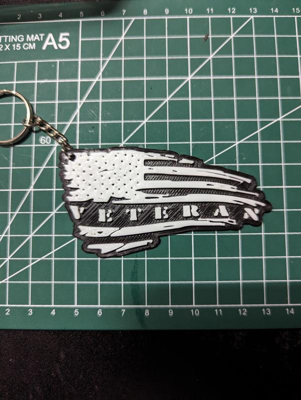 Veteran Flag Keychain