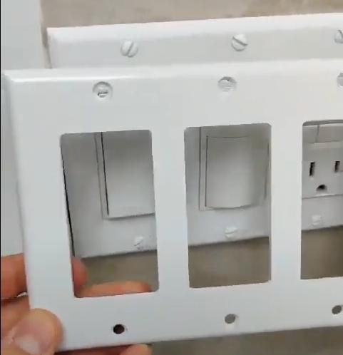3-gang wall plate, but slightly less wide