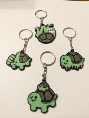 Turtle Emoji Sticker Keychains