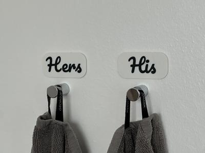 His & Hers Signs (For Towels, etc.)