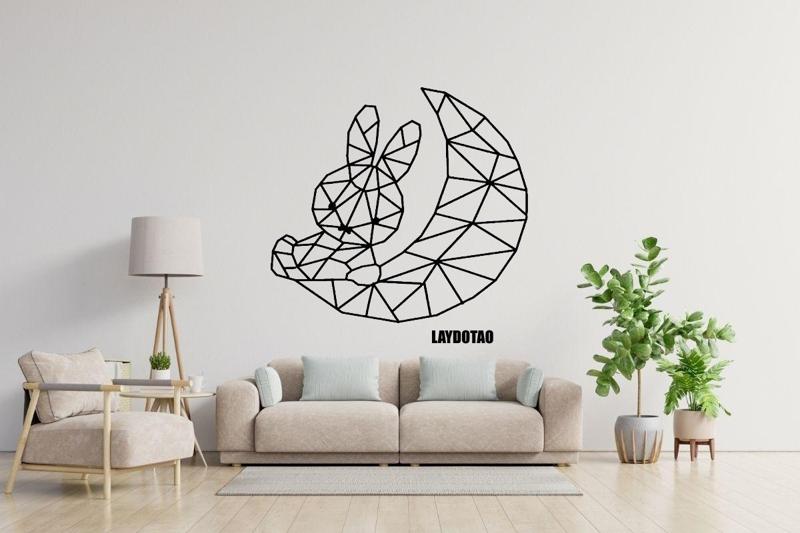 Rabbit moon stars deco painting