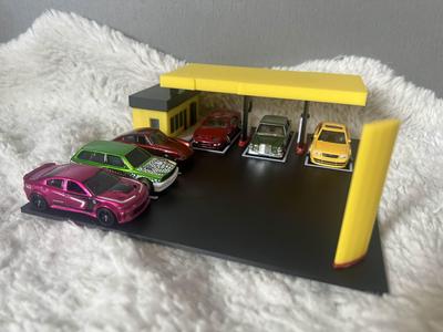 gas station diorama 1:64 car
