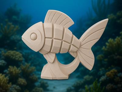 Geometric Ocean Fish Sculpture