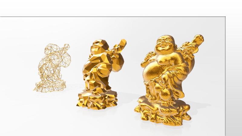 Budda - LowPoly - Wireframe 3D Model Print