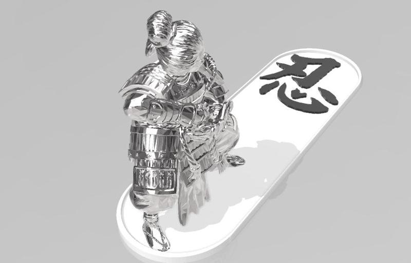 ORIENTAL INCENSE HOLDER WITH CHARACTER AND BASE FOR OFFICE OR DECORATION