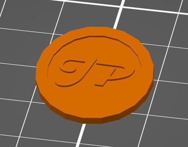 Münze mit "JP" (50 Pfennig)