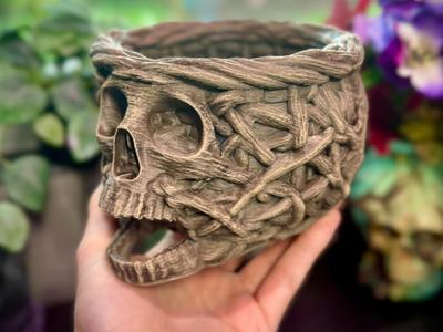 Skull weaved basket