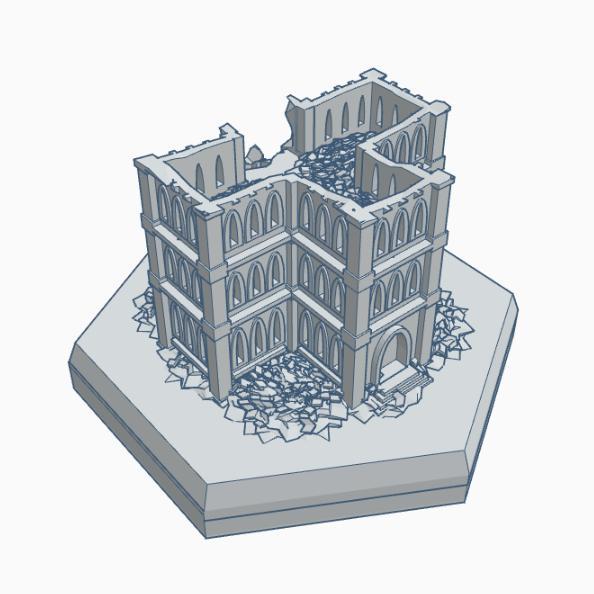 Gothic Ruined Building 3 Hex Map Scale HMSGR003