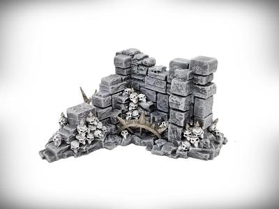 Basic Corner Wall B: Ancient Ruins GRIMDARK Terrain Set