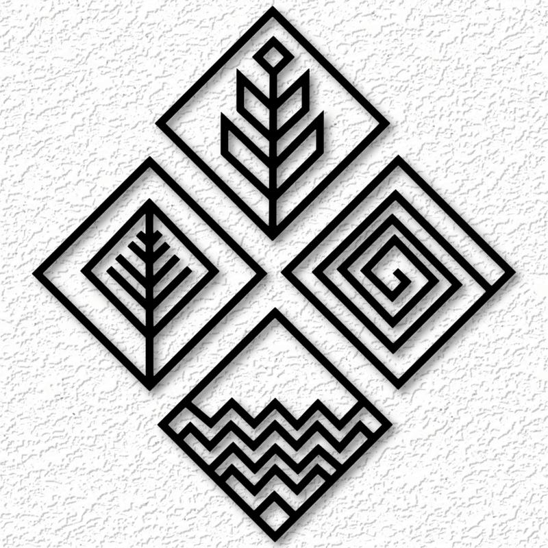 four elements wall art element wall decor 2d art minimalist pack