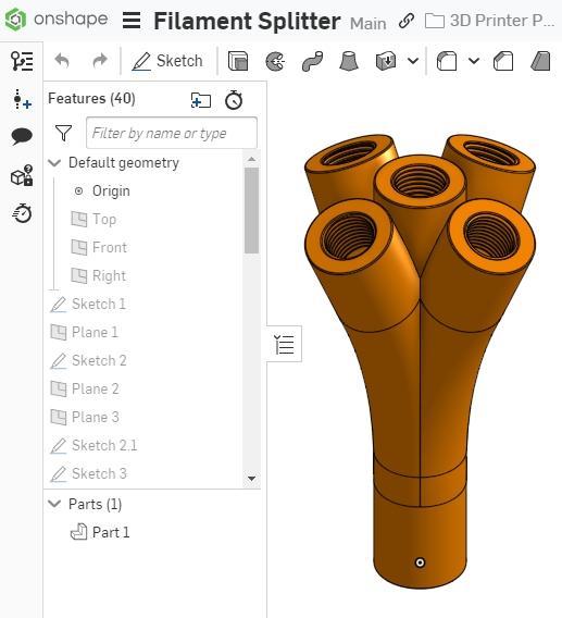filament splitter 5-way