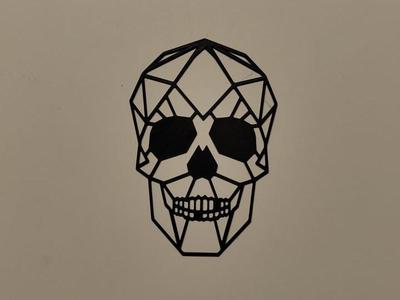 lowpoly skull wall art