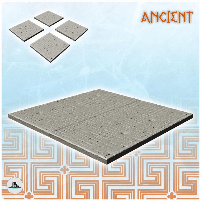Set of four urban rectangular paving tiles (6) - Ancient Classic Old Archaic Historical 28mm 20mm 15mm