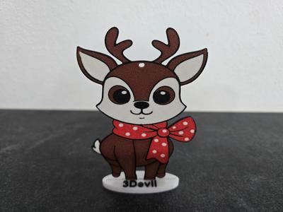 Cute christmas Deer 2D decoration