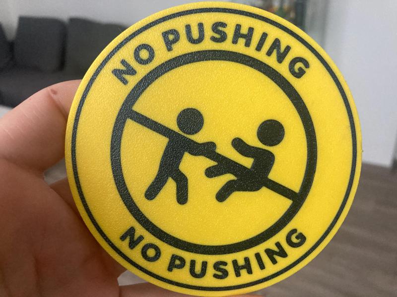 No pushing coaster