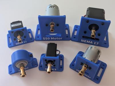 Various Stepper and DC Motor Mounts/Stands