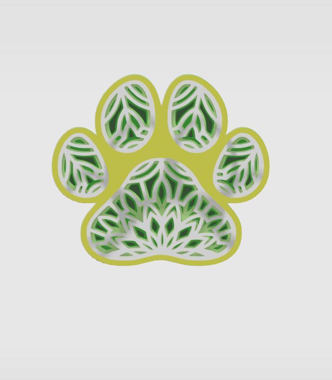 wall decor 3d paw print mandala
