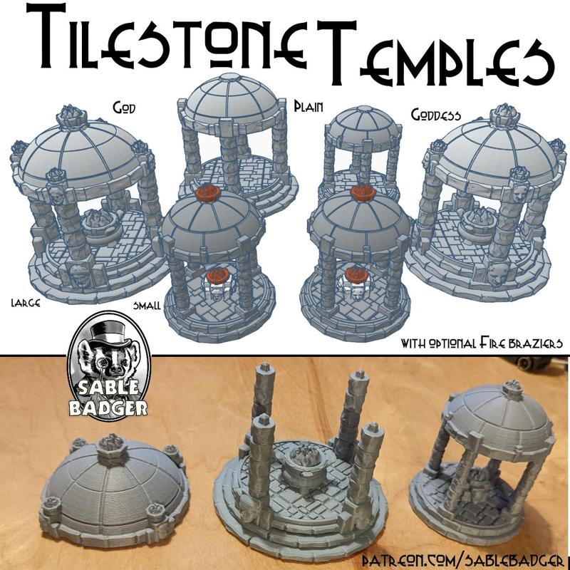 Tilestone Temples for Wargaming and D&D