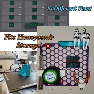 10x Plates - Wall Mount Bit Holders | Honeycomb Storage Wall