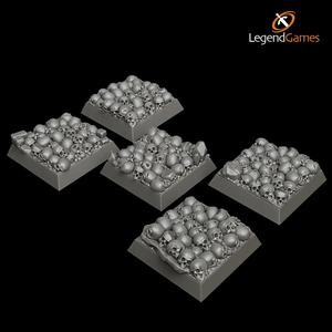 LegendGames Skull Bases 25mm square - base and topper versions