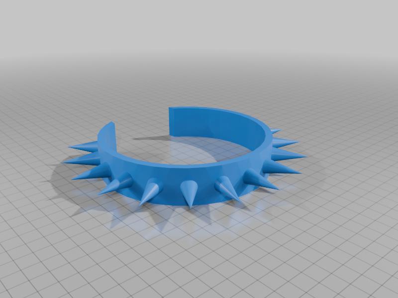 3D Printed Choker with 1 inch (25.4mm) Spikes