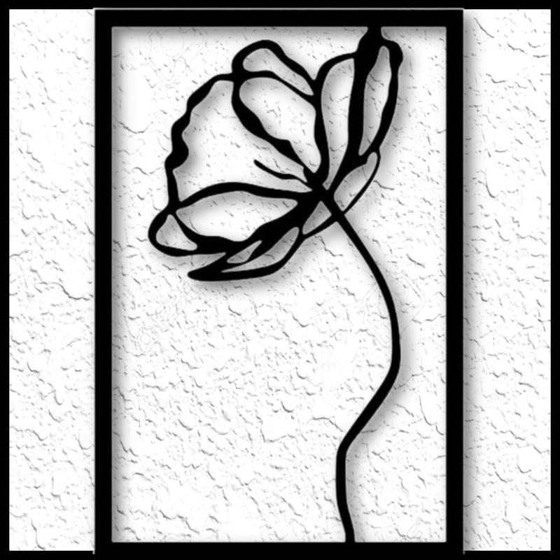 Minimalist Flower in Frame Wall Art Floral Wall Decor 2d