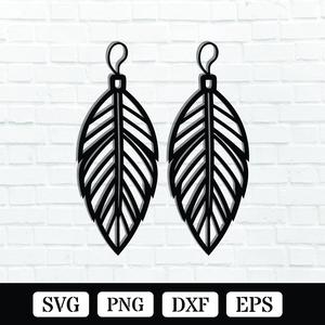 Feather Earring Laser Cut SVG