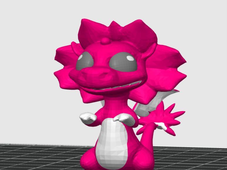 Cute Rose Flower Heart Dragon for Valentine’s Day