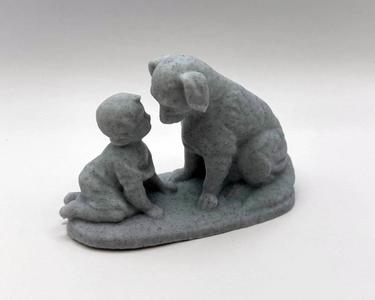 Boy and Dog Figure