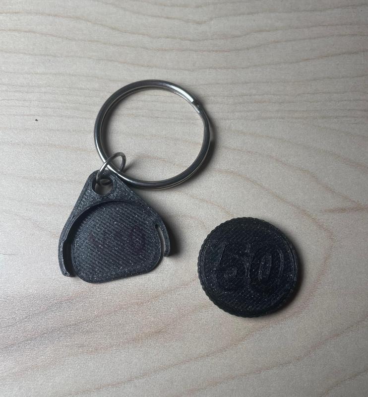 Shopping cart coin (50 euro cents) with snap-on holder