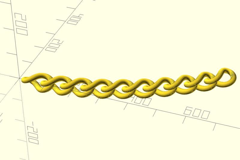 Parametric twisted link chain